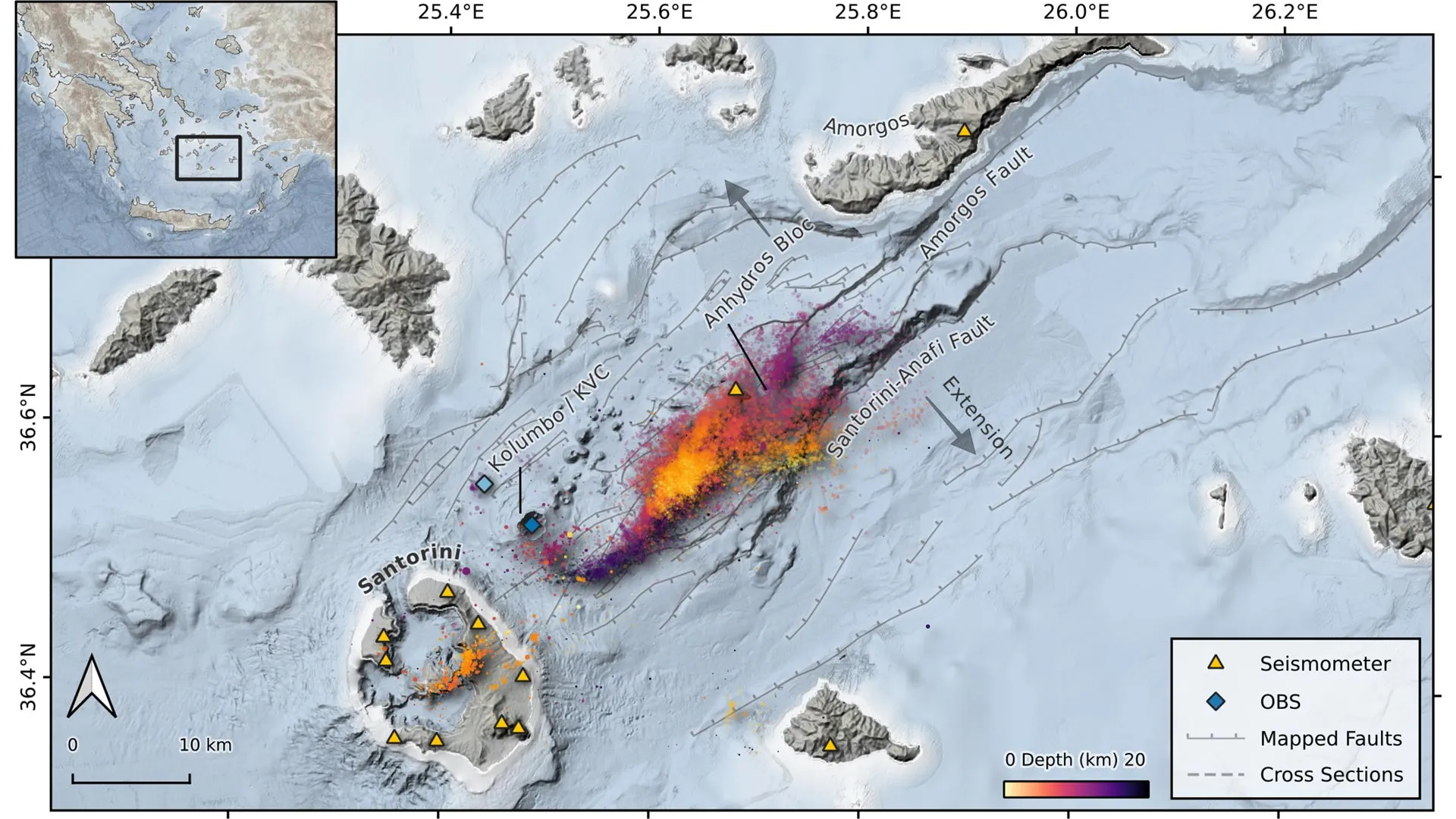 Enorme onda de magma provocou 28 mil terremotos em Santorini